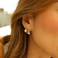 Argola Prata 925 Bold Cravação Inglesa Coração Cristal Ouro