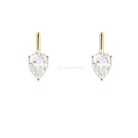 Brinco Prata 925 Lança Gota Moissanite P