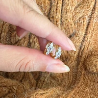 Argolinha Prata 925 Tri Stones Cristal Ouro