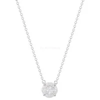 Colar Prata 925 Ponto Clássico Ilusion Moissanite 8 mm