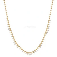 Colar Prata 925 Bolinhas Pontos de Luz Degrade Moissanites