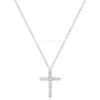 Colar Prata 925 Crucifixo Moissanite 3 mm
