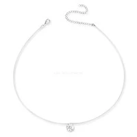 Colar Prata 925 Invisible Ponto 8 mm Moissanite