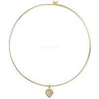 Colar Aro Trend Pingente Triangular Cristal Ouro
