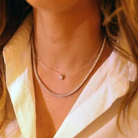 Colar Prata 925 Invisible Ponto de Luz Moissanite 6,5 mm