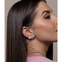 Brinco Hold Cravejado Gota Cristal