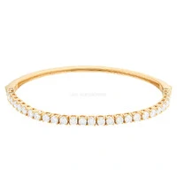 Bracelete Prata 925 GG Duo Aro e Riviera Ouro Moissanites
