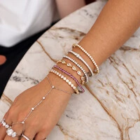 Bracelete Prata 925 Riviera Degrade Moissanites