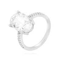 Anel Prata 925 Oval Glam Grande Rodio