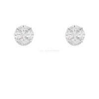 Brinco Prata 925 Ponto Ilusion Moissanite 9,5 mm