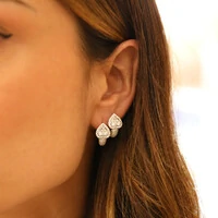 Argola Prata 925 Coração Pave Cristal