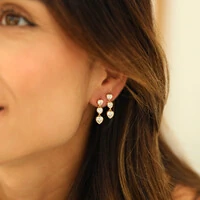 Brinco Prata 925 Trio Corações Inglesa Ouro