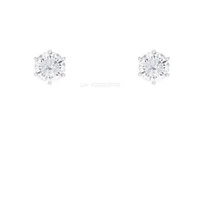 Brinco Prata 925 Ponto 6 Garras Moissanite 8 mm 4 ct