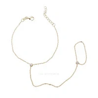 Pulseira de Mão Prata 925 Slim Moissanites