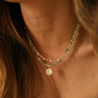 Colar Jade Naturais Verde Pingente Oval Cristal Ouro