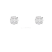 Brinco Prata 925 Ponto Clássico Ilusion Moissanite 10 mm
