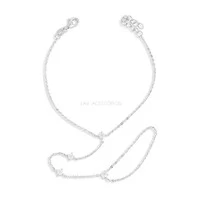Pulseira de Mão Prata 925 4 Pontos Moissanites