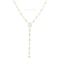 Colar Prata 925 Fio Faca Formato Y Cravação Inglesa