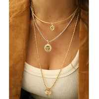 Colar Aro Trend Pingente Triangular Cristal Ouro
