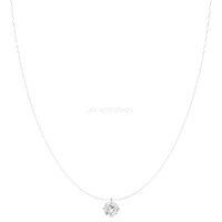 Colar Prata 925 Invisible Ponto de Luz Moissanite 6,5 mm