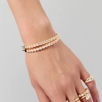 Bracelete Prata 925 Cravação Inglesa Moissanite Ouro