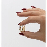 Argola Detalhe Navete Cristal