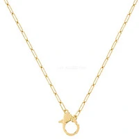 Colar Prata 925 Fecho Mosquetão Liso Ouro