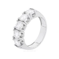Anel Prata 925 Meia Aliança Russa 5 mm Moissanites