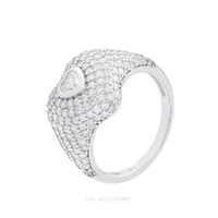 Anel Prata 925 Shine Coração Moissanite