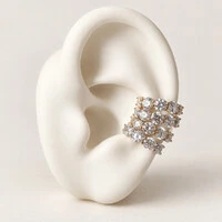Piercing Fake Prata 925 Cravejado 4 mm Ouro