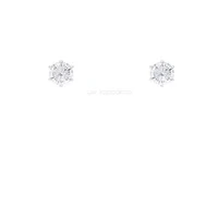 Brinco Prata 925 Ponto 6 Garras Moissanite 5 mm
