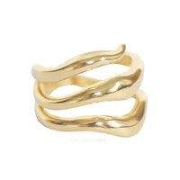 Anel Organic Vazado Voltas Ouro