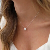 Colar Prata 925 Ponto de Luz Moissanite 10 mm