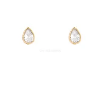 Brinco Prata 925 Gotinha Inglesa Moissanite Ouro