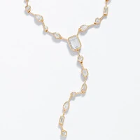 Colar Prata 925 Fio Faca Formato Y Cravação Inglesa