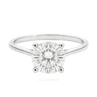Anel Prata 925 Solitário 8 mm Moissanite