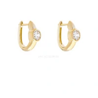 Argola Prata 925 Bold Cravação Inglesa Ponto Cristal Ouro