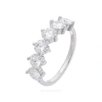 Anel Prata 925 6 Pontos de Luz 5 mm Moissanite