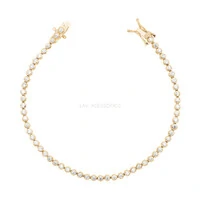 Pulseira Prata 925 Riviera Cravação Inglesa Slim Ouro