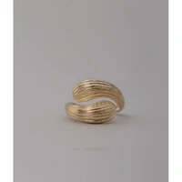 Anel Duplo Texturizado Ouro