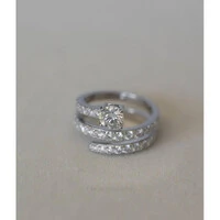 Anel Prata 925 Dedinho Espiral Moissanite