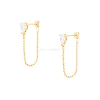 Brinco Prata 925 Gotinha Corrente Bolinhas Ouro