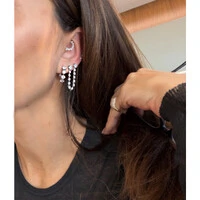 Argolinha 18 mm Prata 925 4 Pontos de Luz Moissanite