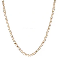 Colar Luxo Prata 925 Baguetes Ouro - 45 cm