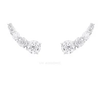 Brinco Prata 925 Ear Cuff 5 Pontos de Luz Moissanite