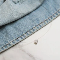 Colar Prata 925 Invisible Ponto de Luz Moissanite 6,5 mm