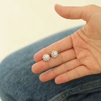 Brinco Prata 925 Solitário Fancy Chuveiro Moissanite