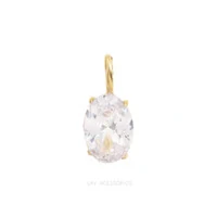 Pingente Invisible Oval Cristal Ouro