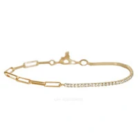 Pulseira Prata 925 Duo Cartier e Riviera Ouro