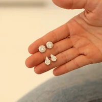 Brinco Prata 925 Ponto Ilusion Moissanite 9,5 mm